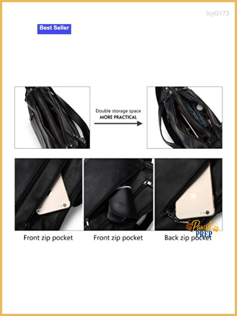 PU Leather Multi-Pocket Hobo Crossbody Bag Adjustable Strap